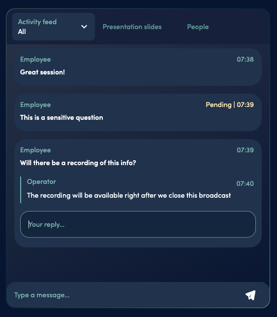 Real-time engagement